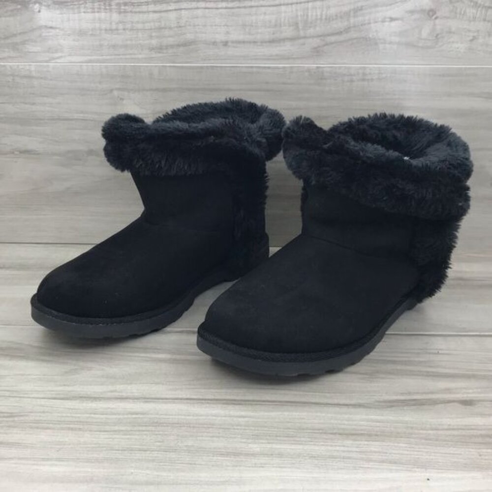 Makalu Ankle Boots Women's 9 Yadra Black Faux Fur Lined Slip On Winter Booties
